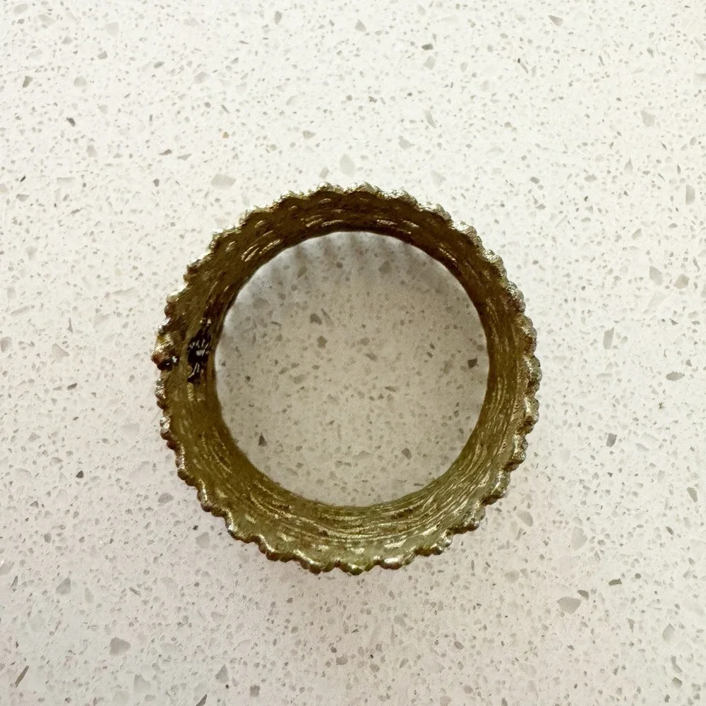 8 Vintage Brass Napkin Rings Filigree Ornate Napkin Holder Boho Chic